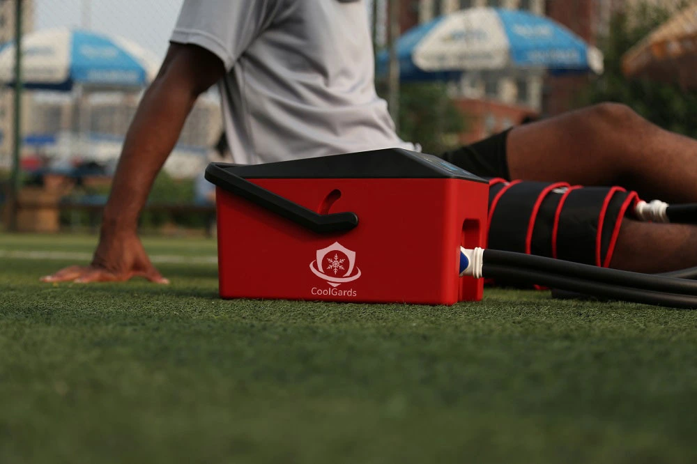 CoolGards ankle therapy device in use